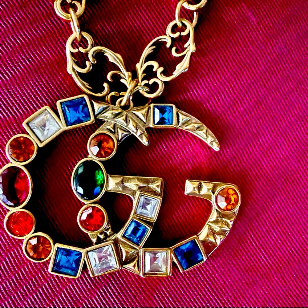 GG Multicolor Crystal Pendant Necklace - Picture 2 of 5